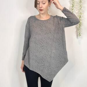SOFT JOIE Tammy sweater gray leopard print asymmetrical hem VSCO 2619